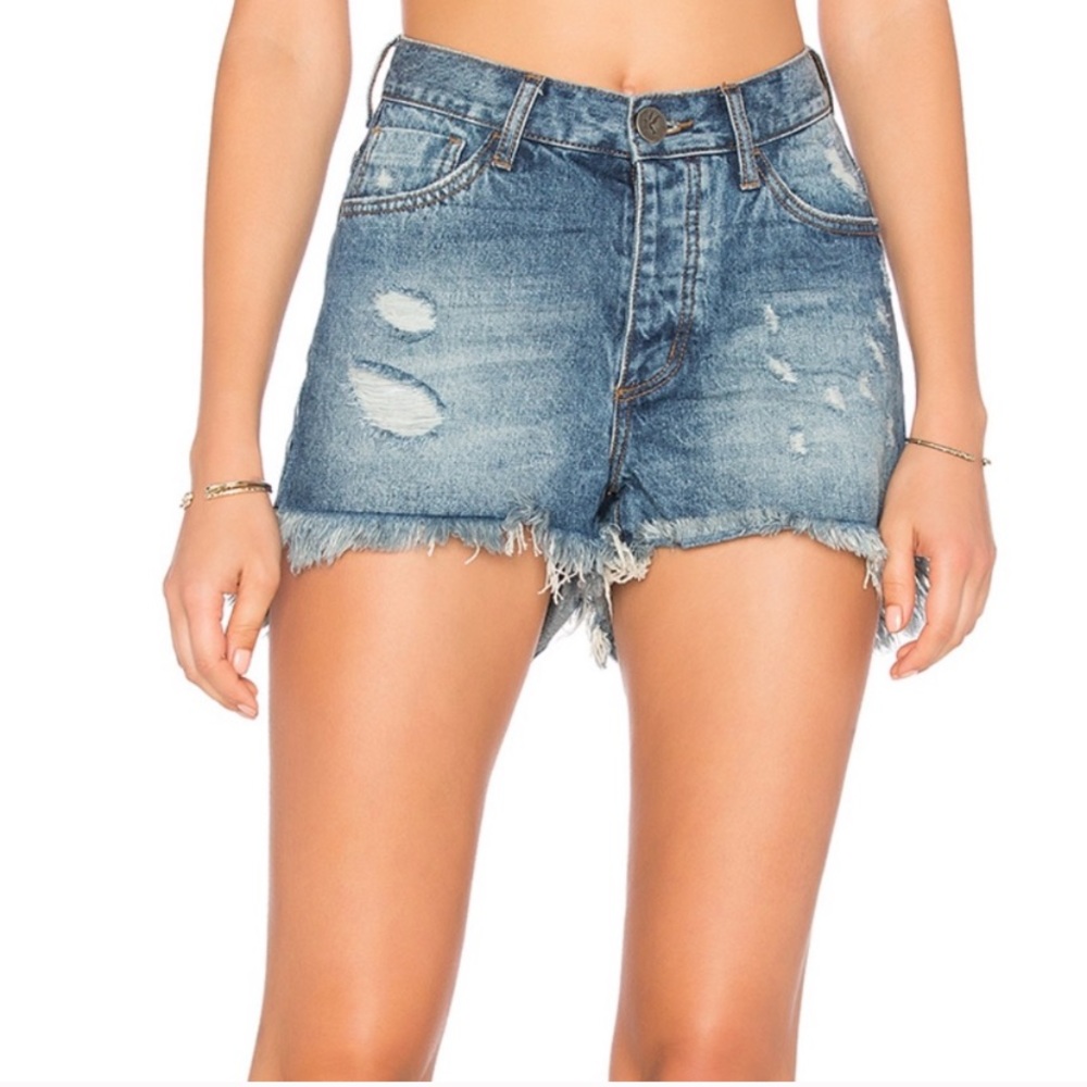 New One Teaspoon High Rise Bonita Denim Shorts